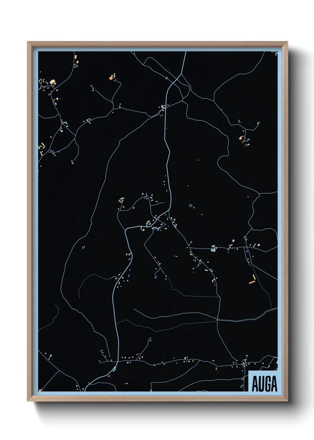 Une affiche de carte sur Auga