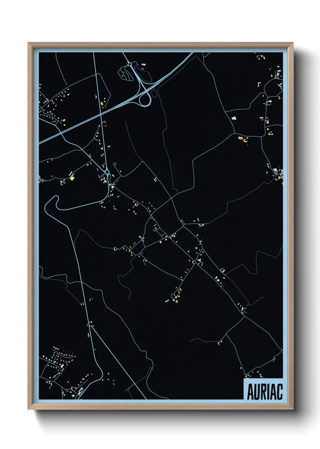 Une affiche de carte sur Auriac