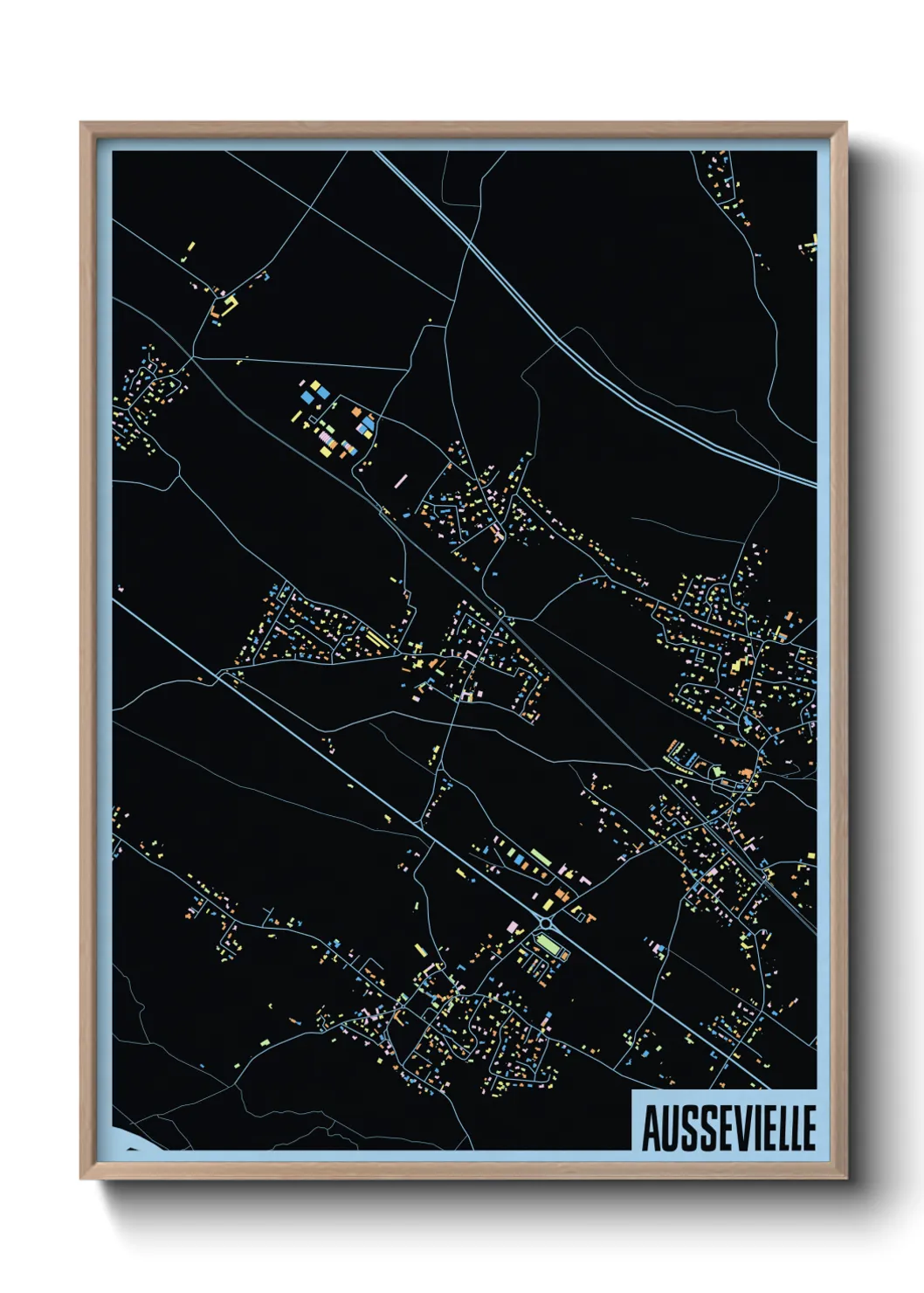 Une affiche de carte sur Aussevielle