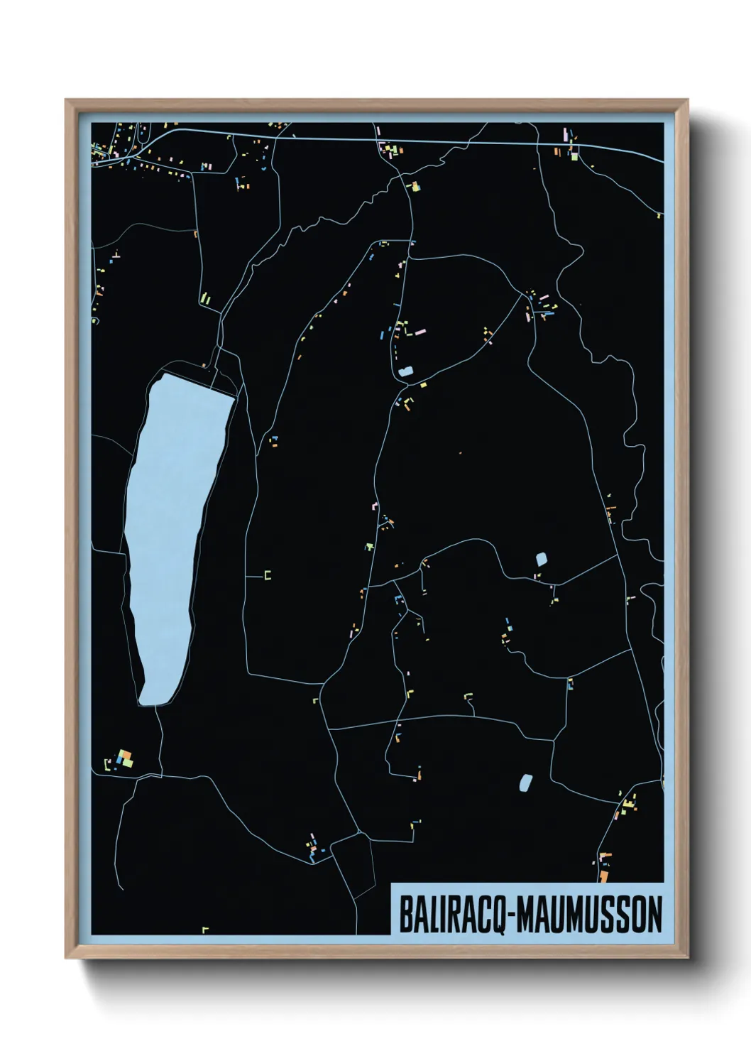 Une affiche de carte sur Baliracq-Maumusson