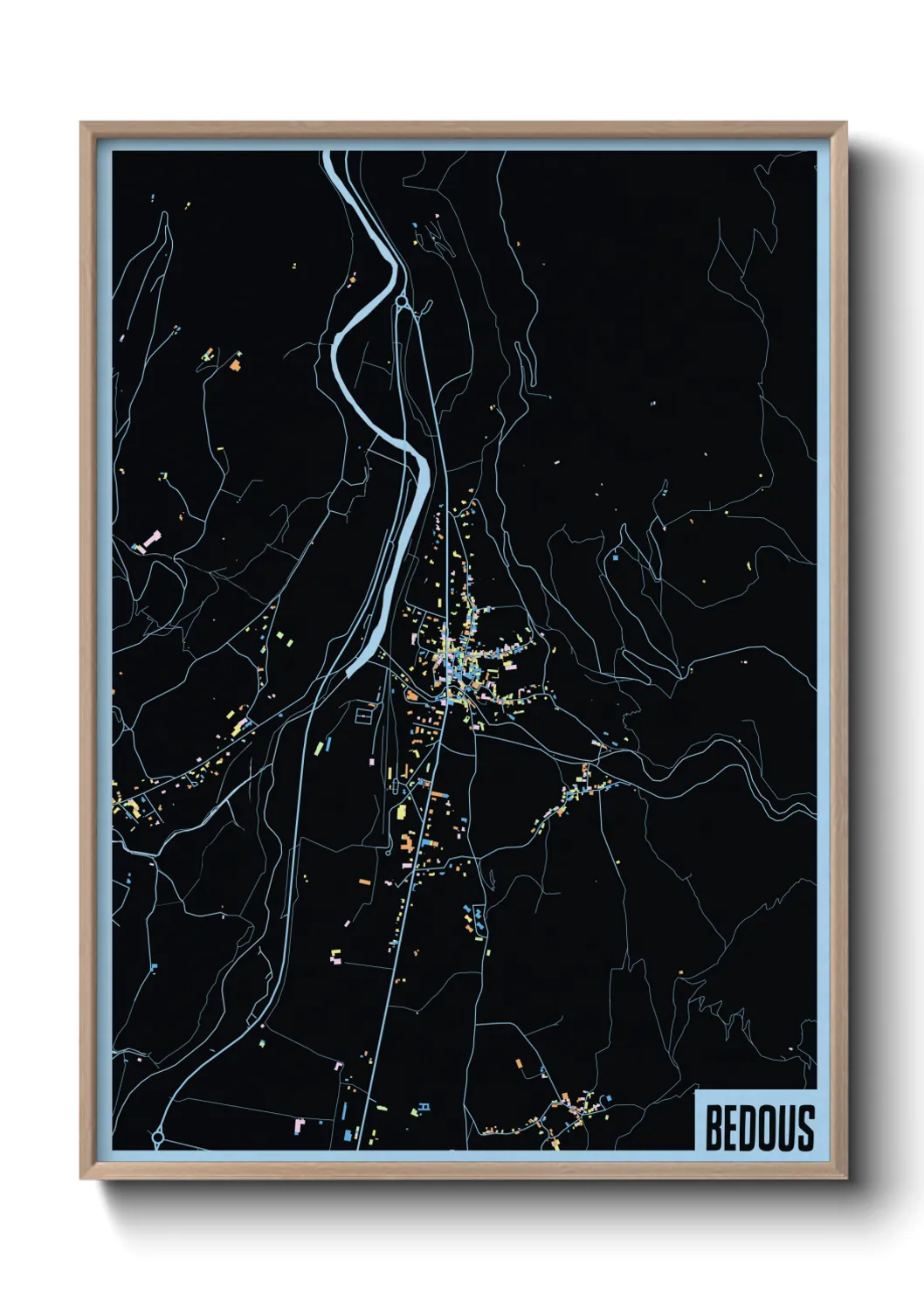 Une affiche de carte sur Bedous