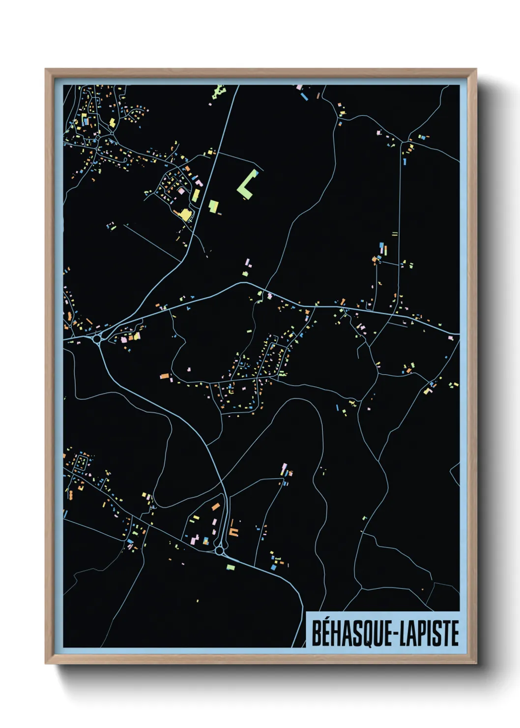 Une affiche de carte sur Béhasque-Lapiste