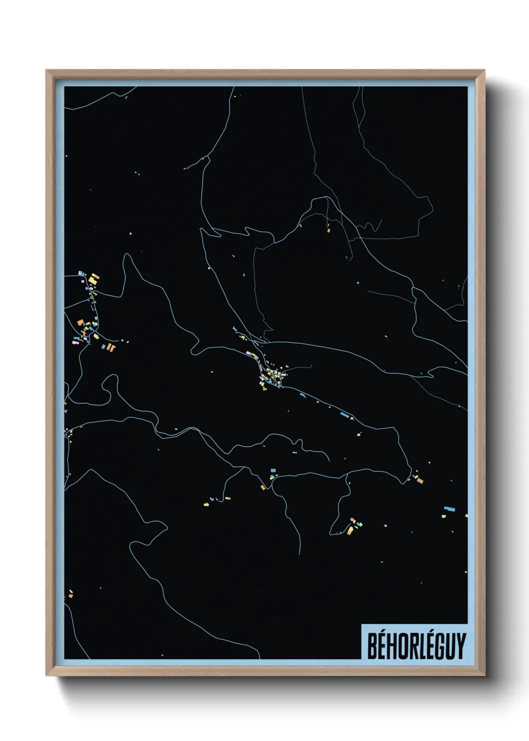 Une affiche de carte sur Béhorléguy