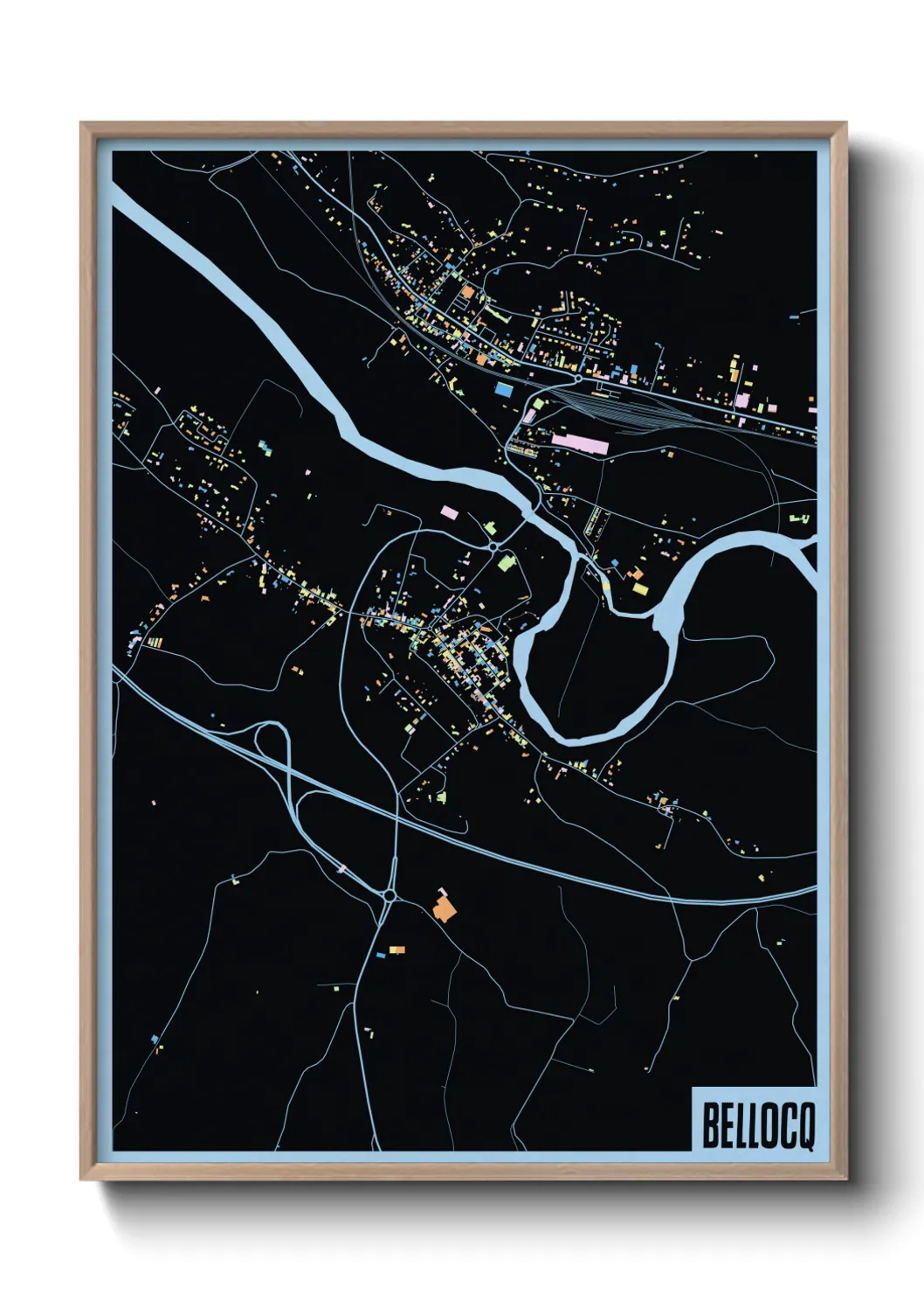 Une affiche de carte sur Bellocq