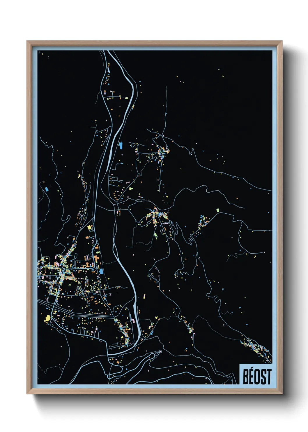 Une affiche de carte sur Béost