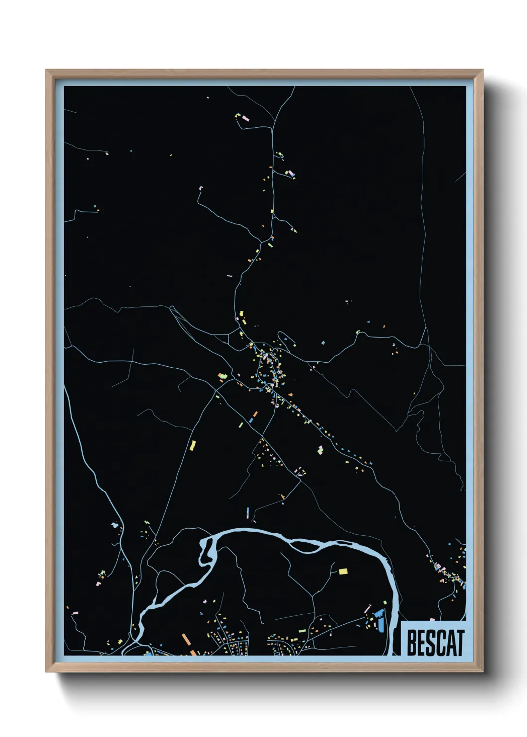 Une affiche de carte sur Bescat