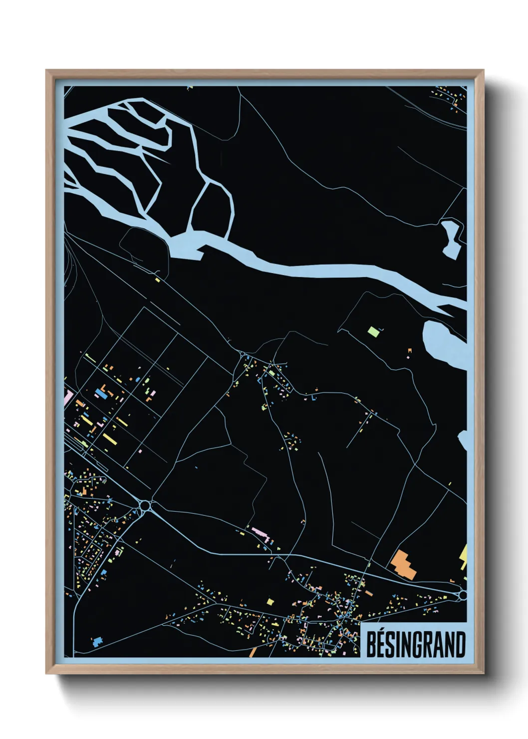 Une affiche de carte sur Bésingrand