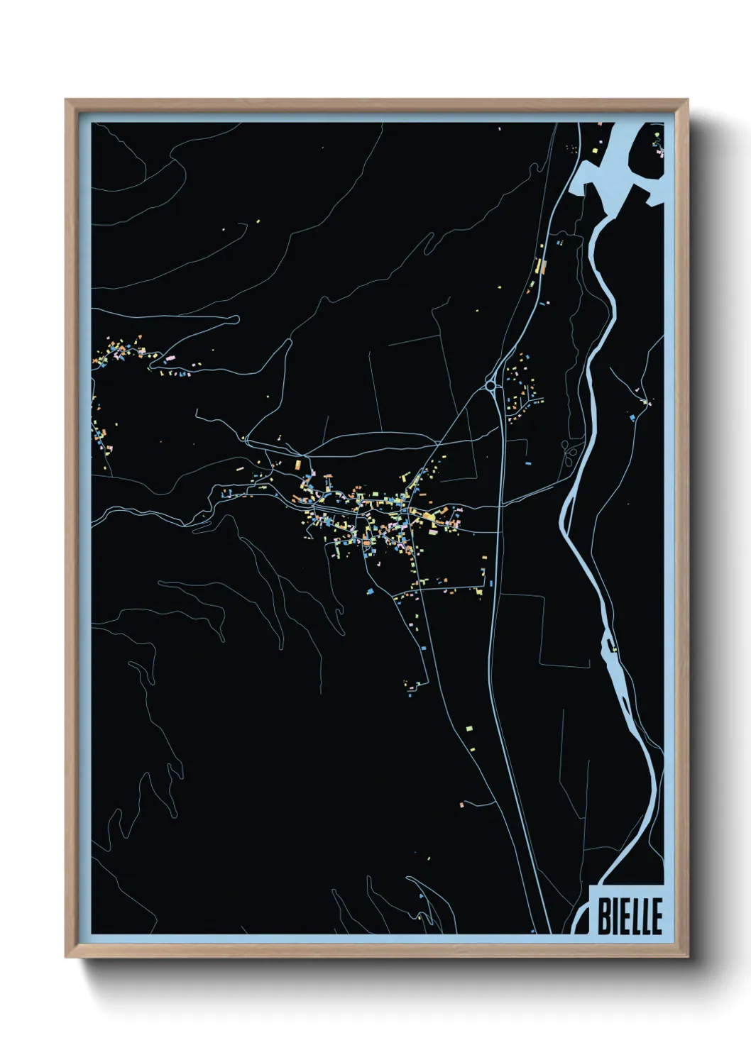 Une affiche de carte sur Bielle