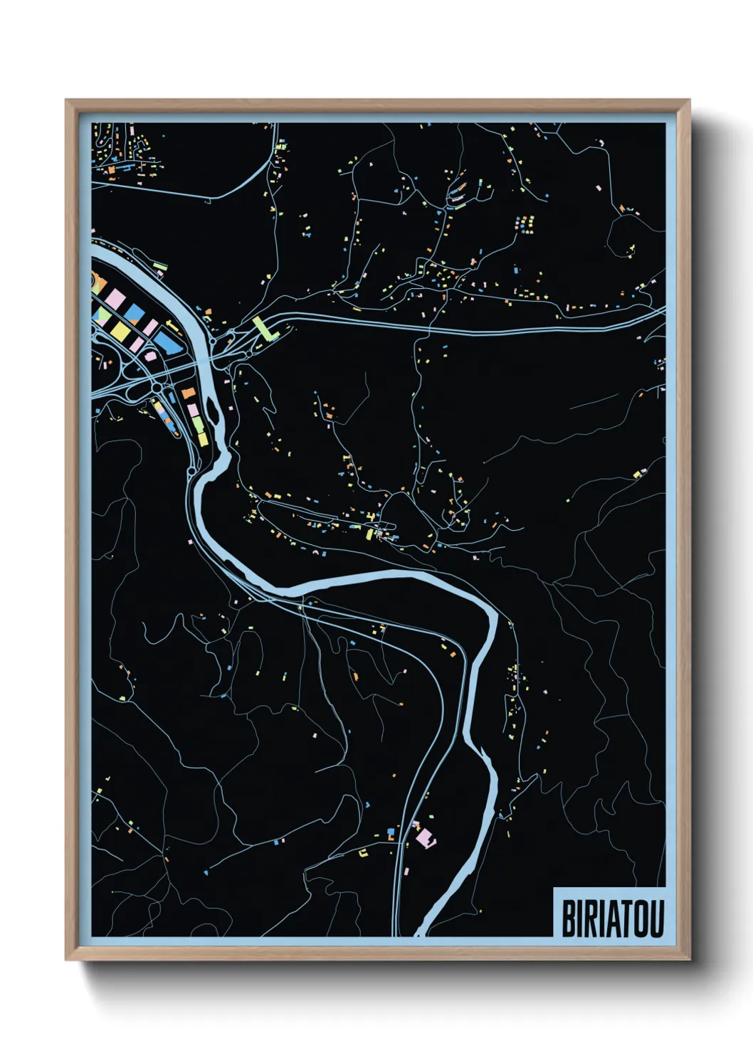 Une affiche de carte sur Biriatou