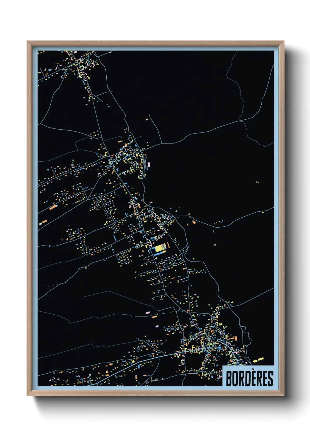 Une affiche de carte sur Bordères
