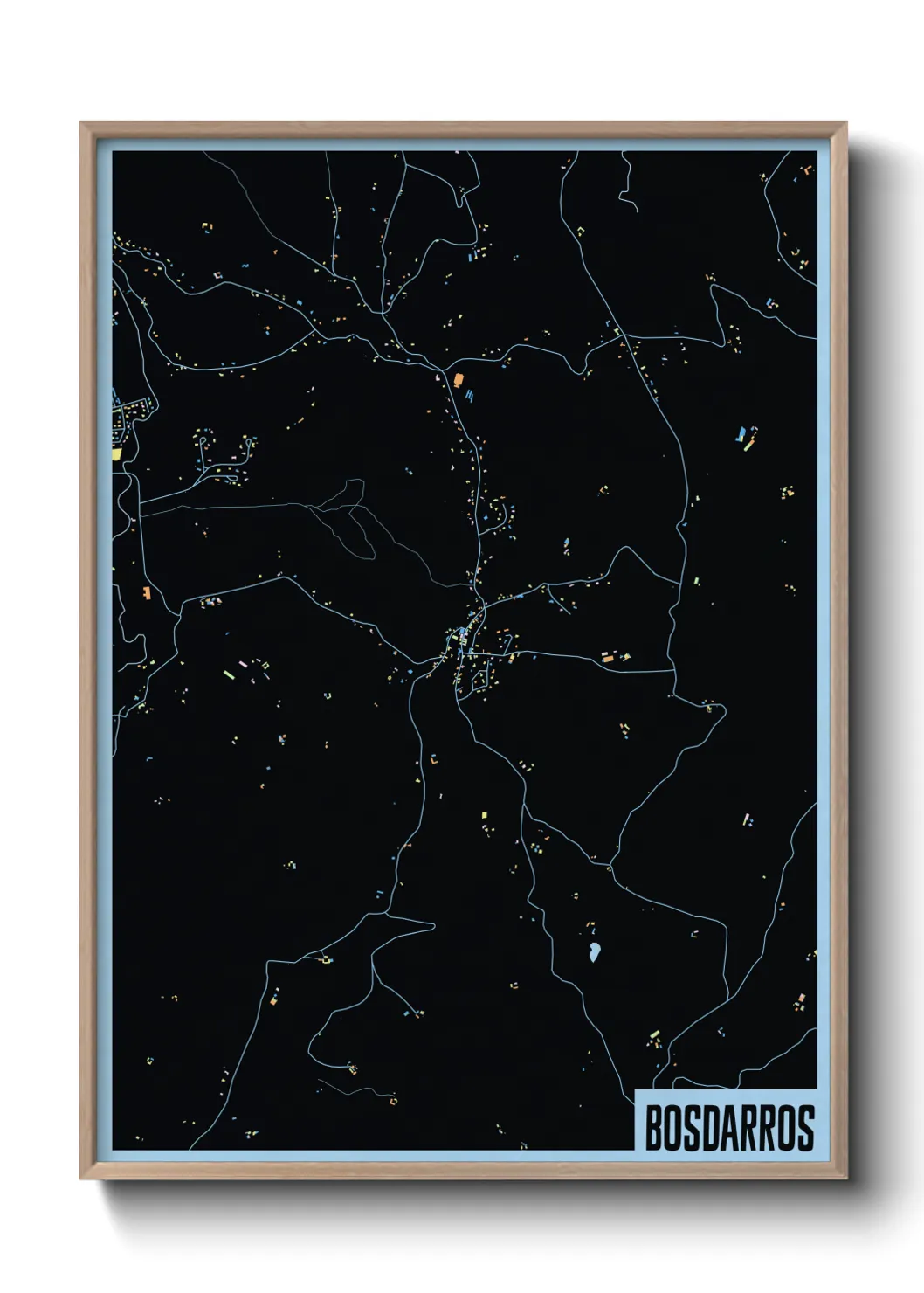 Une affiche de carte sur Bosdarros