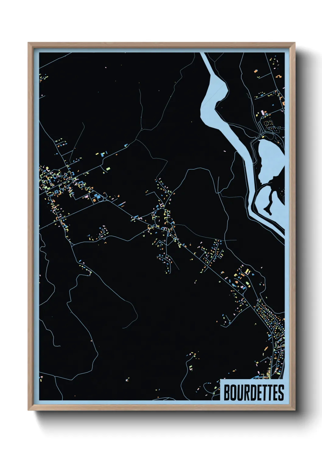 Une affiche de carte sur Bourdettes