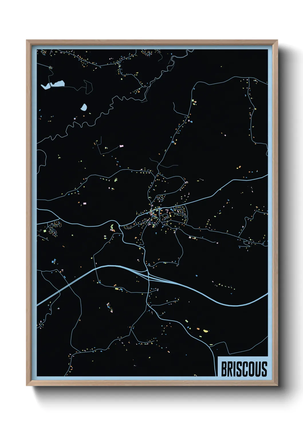 Une affiche de carte sur Briscous