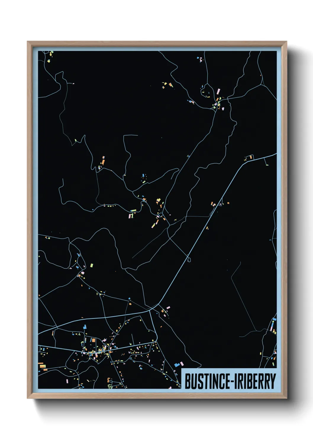 Une affiche de carte sur Bustince-Iriberry