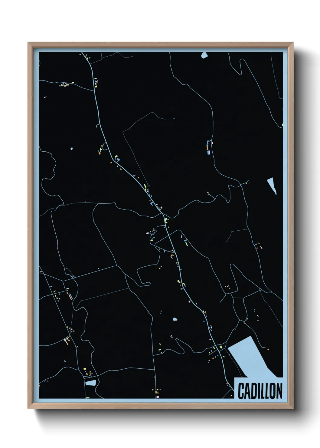 Une affiche de carte sur Cadillon