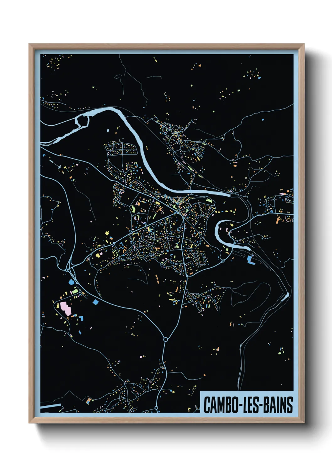 Une affiche de carte sur Cambo-les-Bains