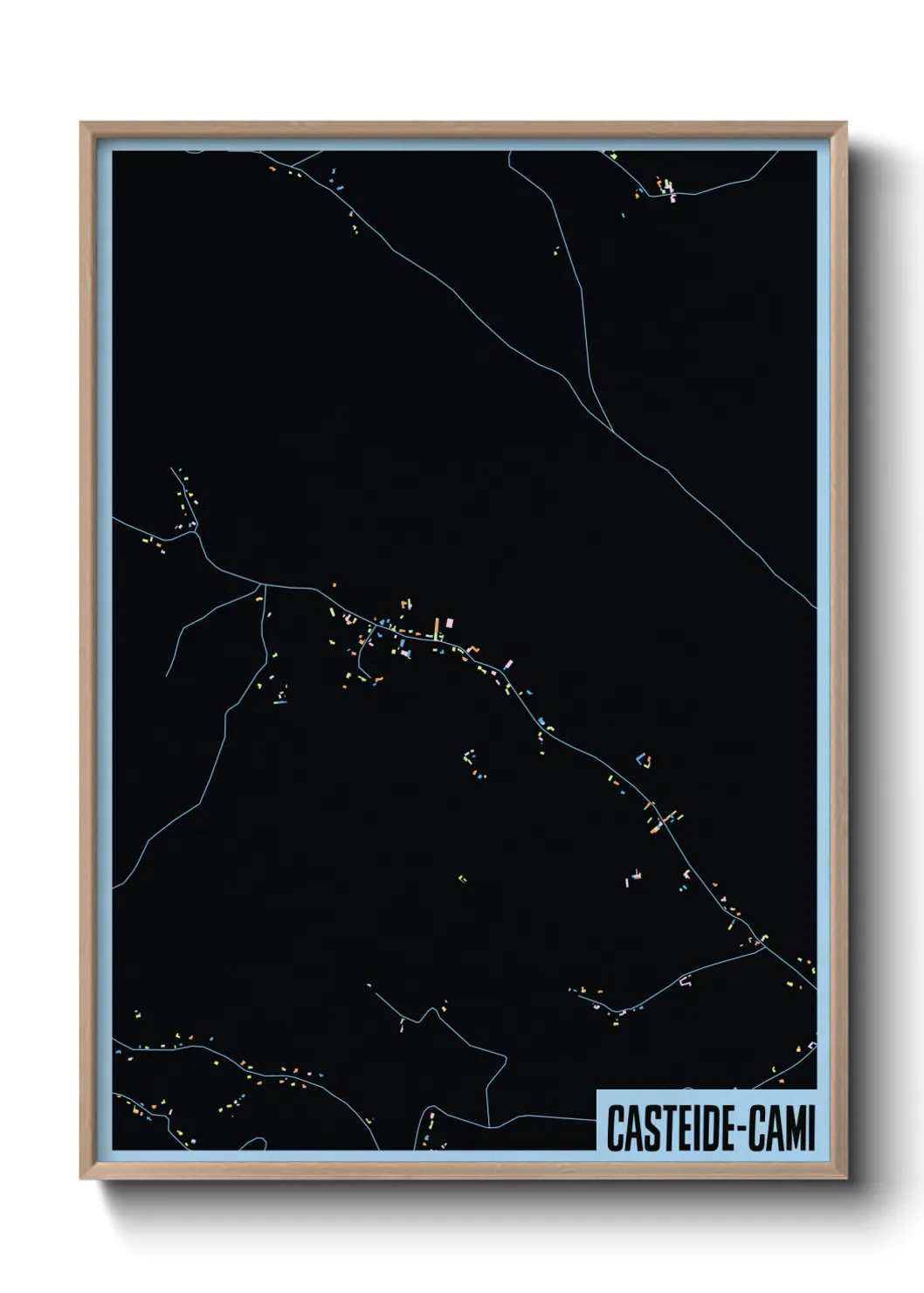 Une affiche de carte sur Casteide-Cami