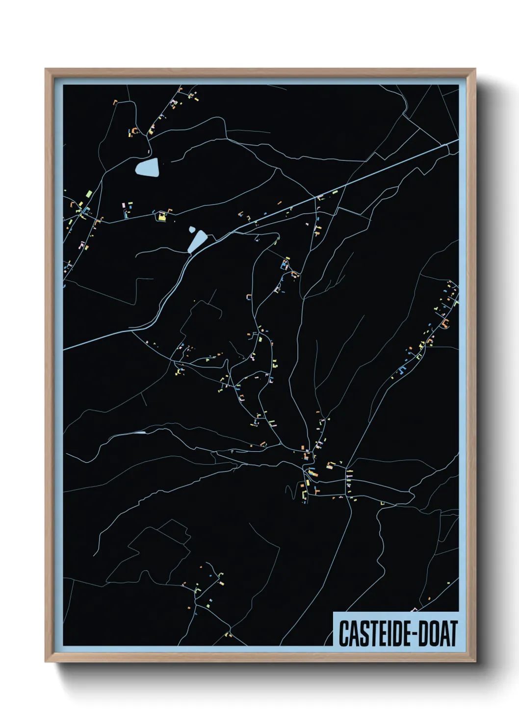 Une affiche de carte sur Casteide-Doat