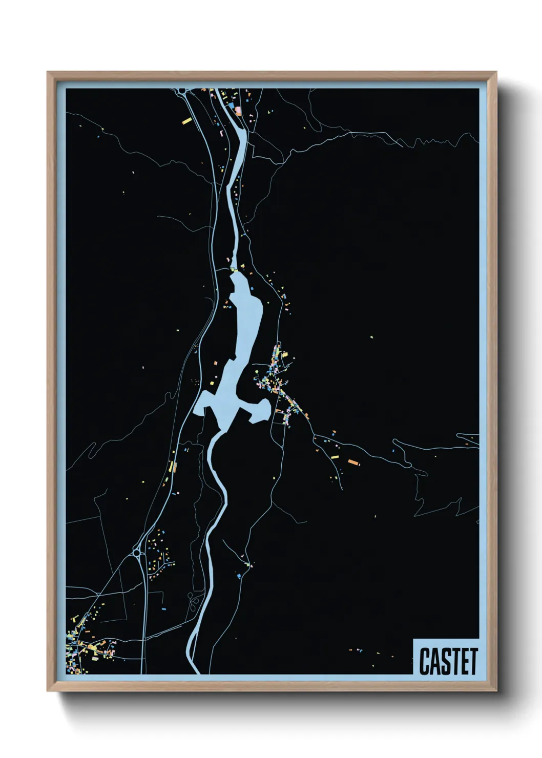 Une affiche de carte sur Castet