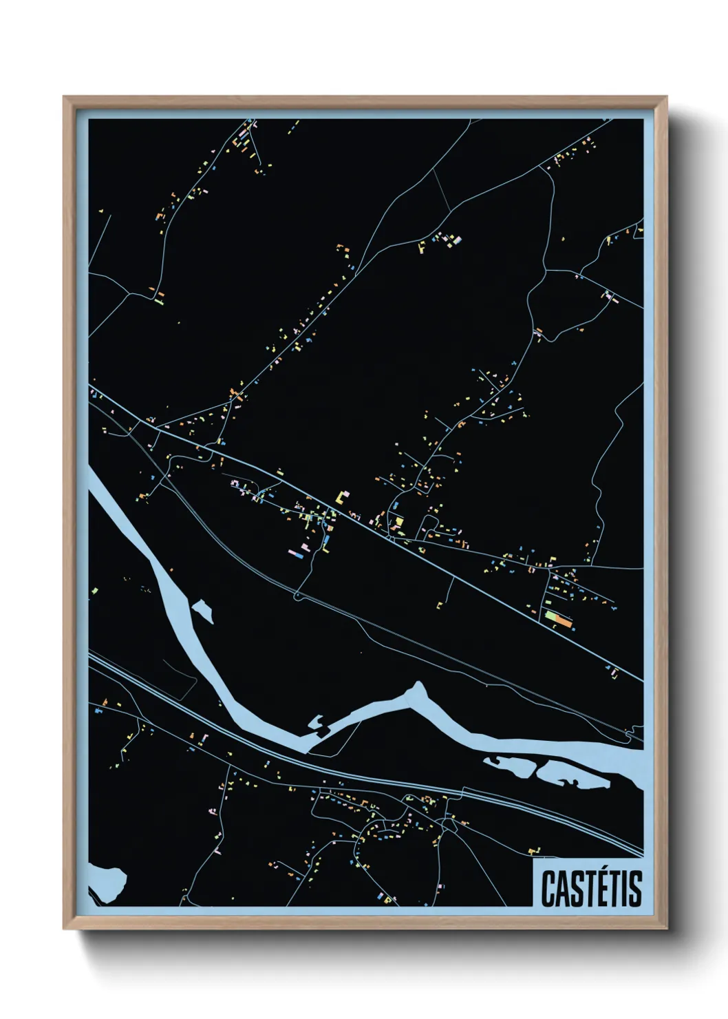 Une affiche de carte sur Castétis