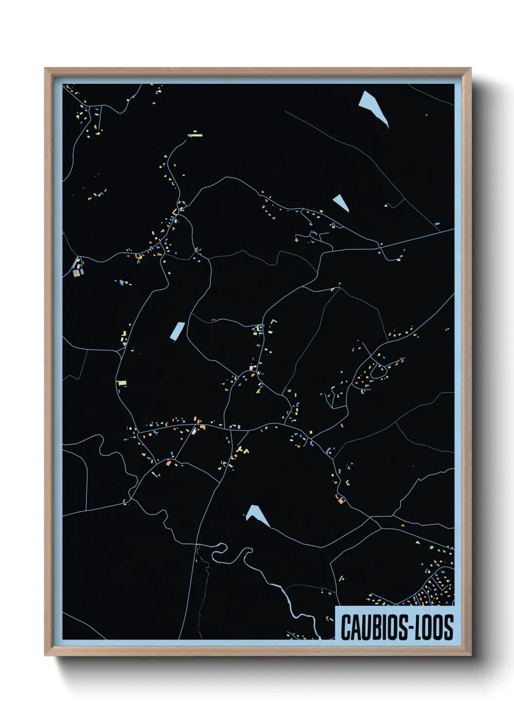 Une affiche de carte sur Caubios-Loos