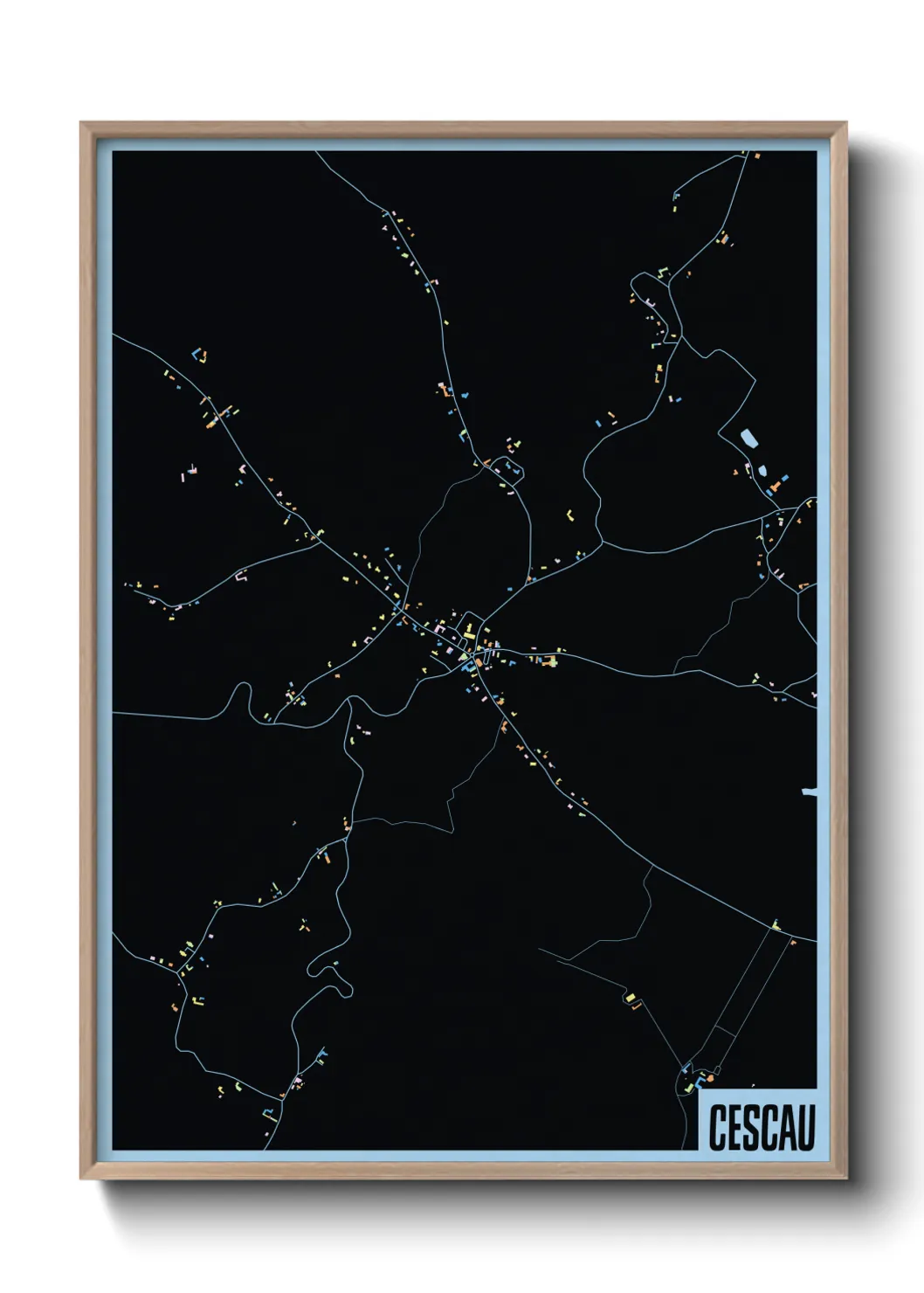 Une affiche de carte sur Cescau