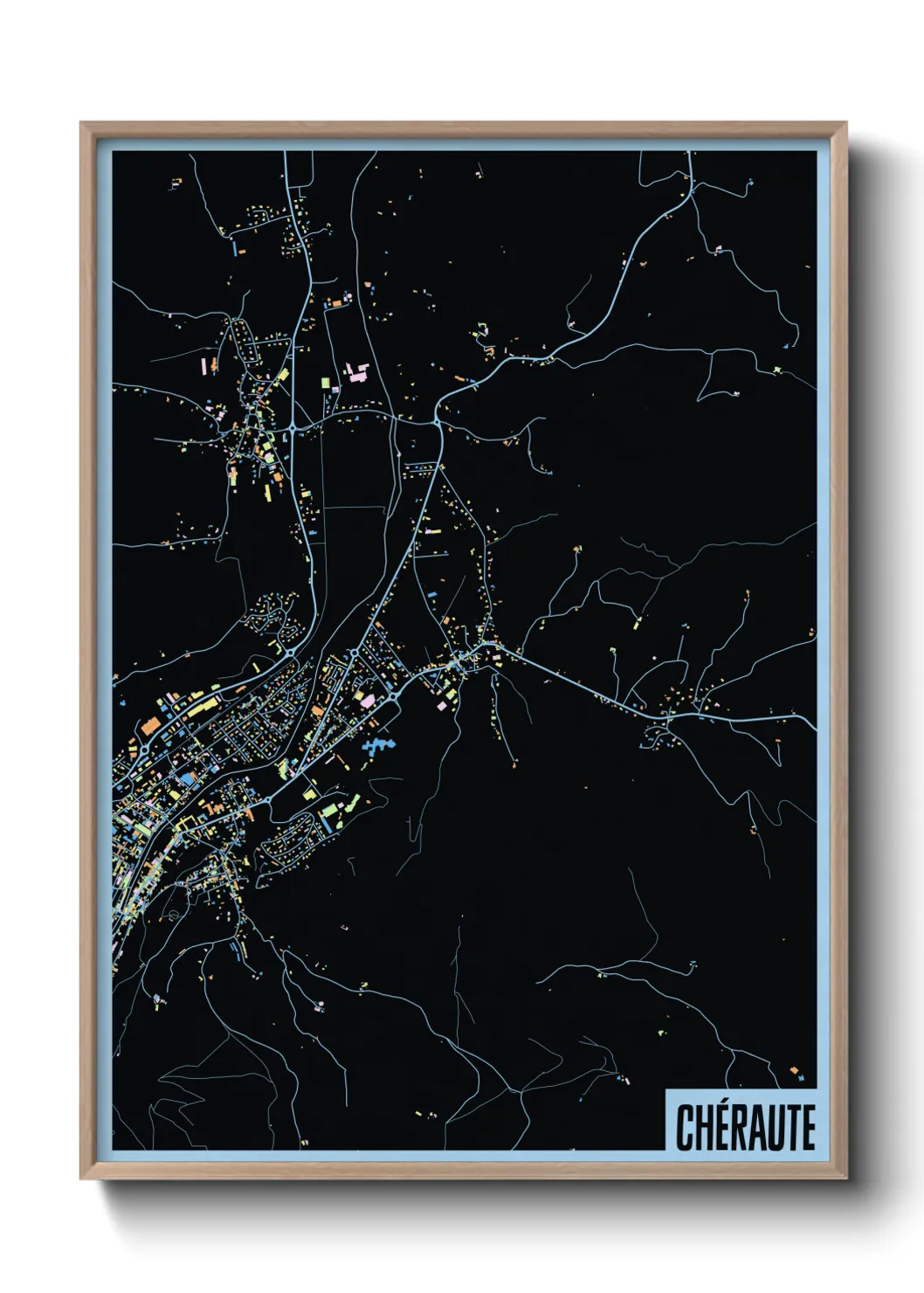 Une affiche de carte sur Chéraute