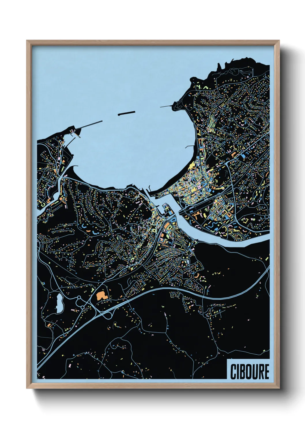 Une affiche de carte sur Ciboure