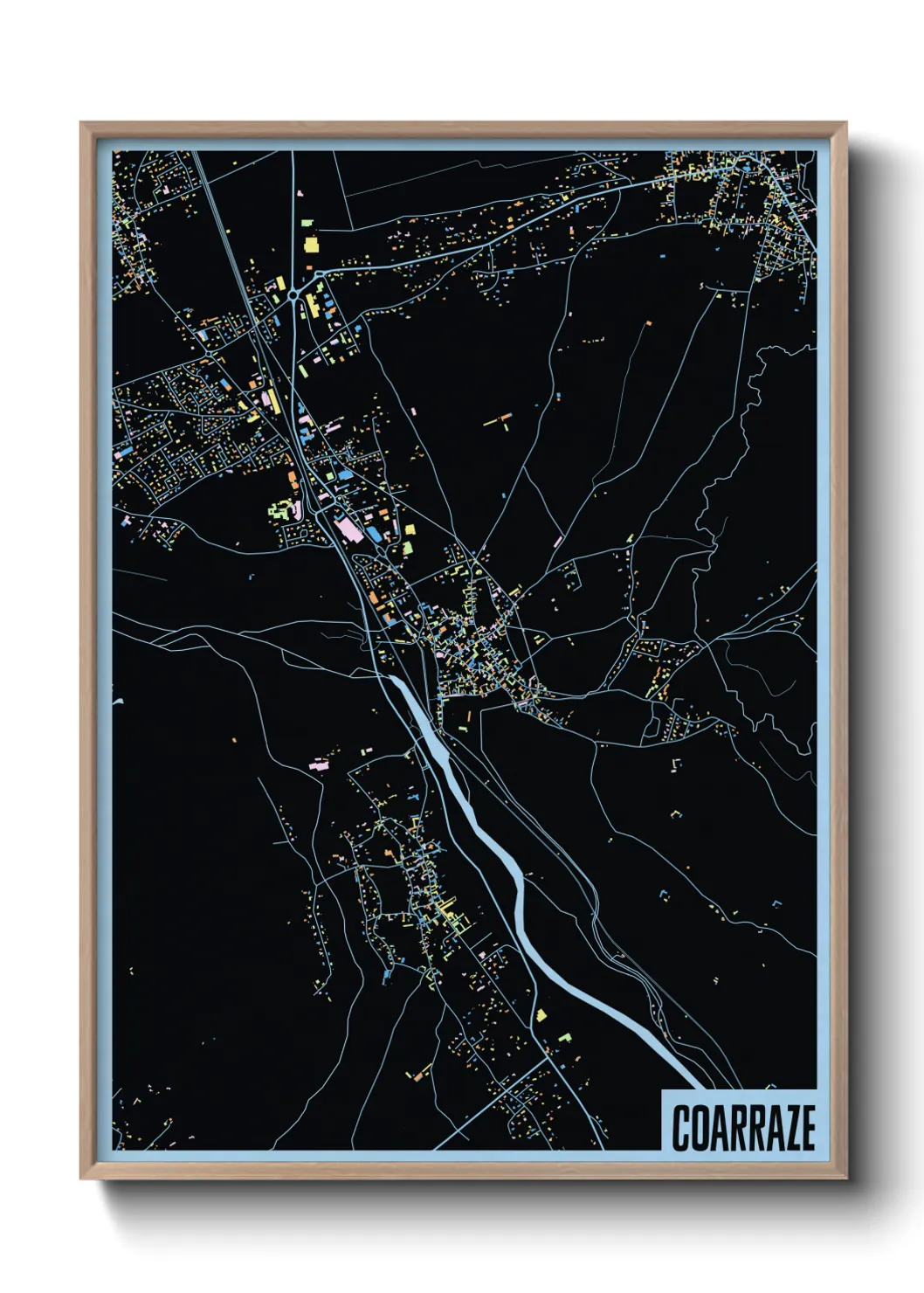 Une affiche de carte sur Coarraze