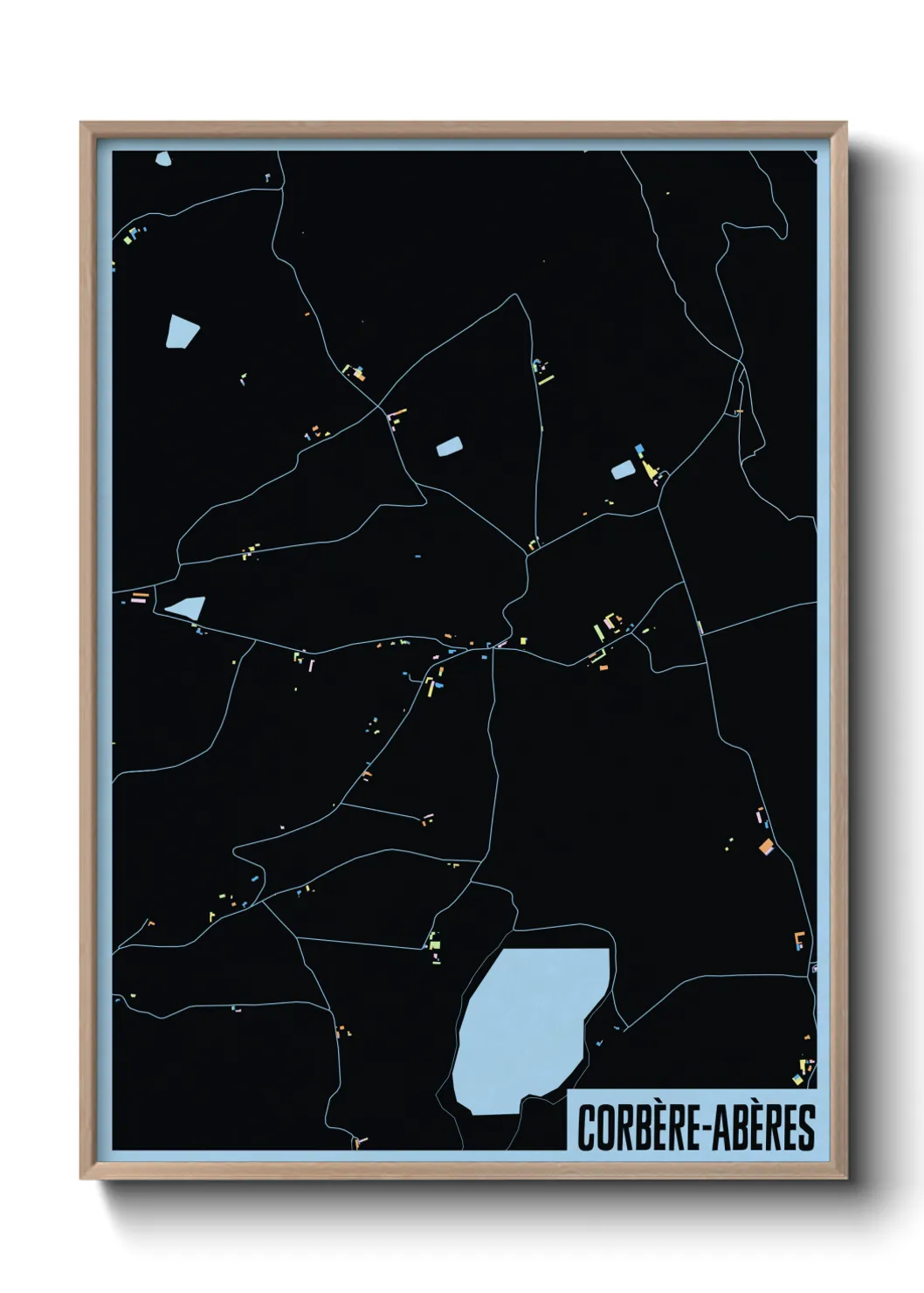 Une affiche de carte sur Corbère-Abères