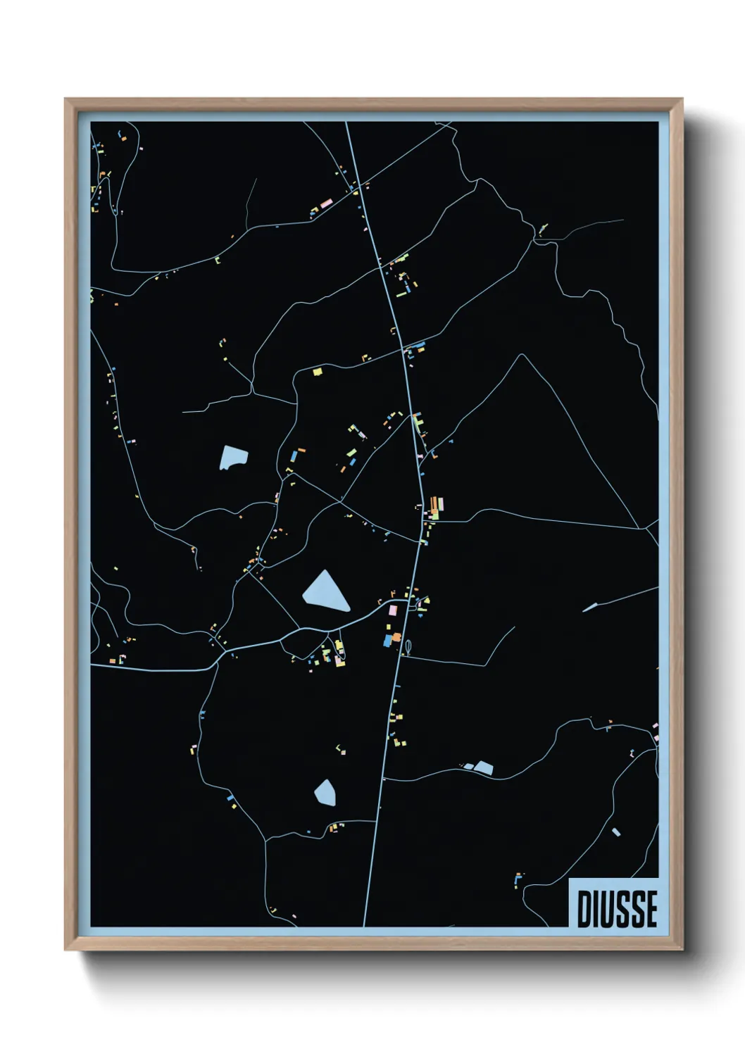 Une affiche de carte sur Diusse