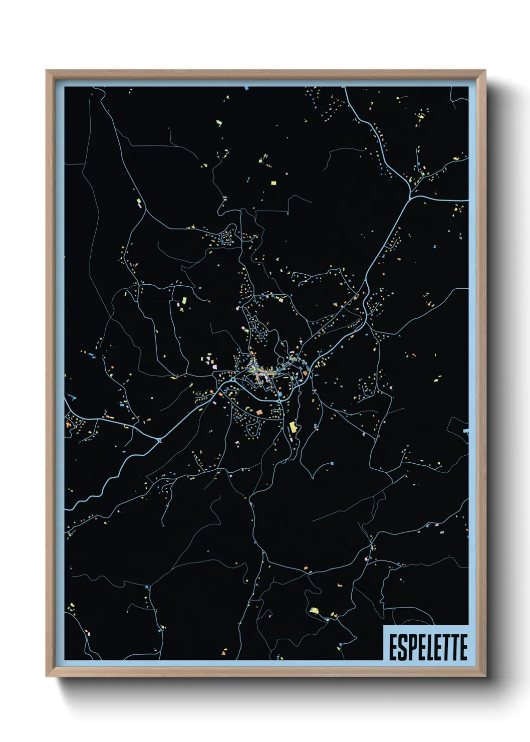 Une affiche de carte sur Espelette