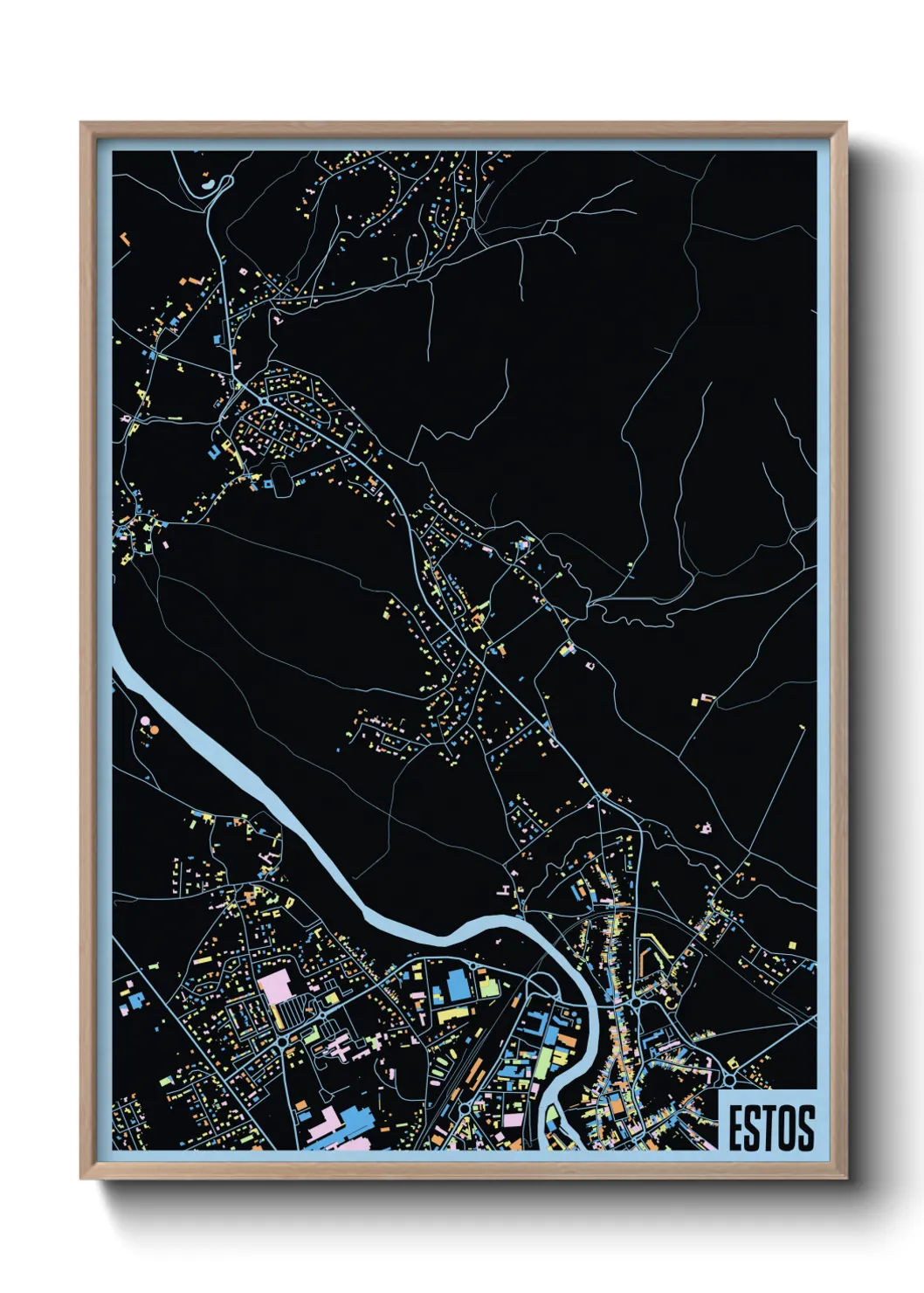 Une affiche de carte sur Estos