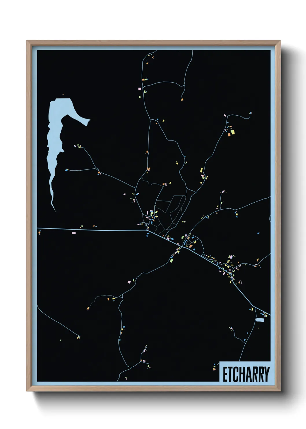 Une affiche de carte sur Etcharry