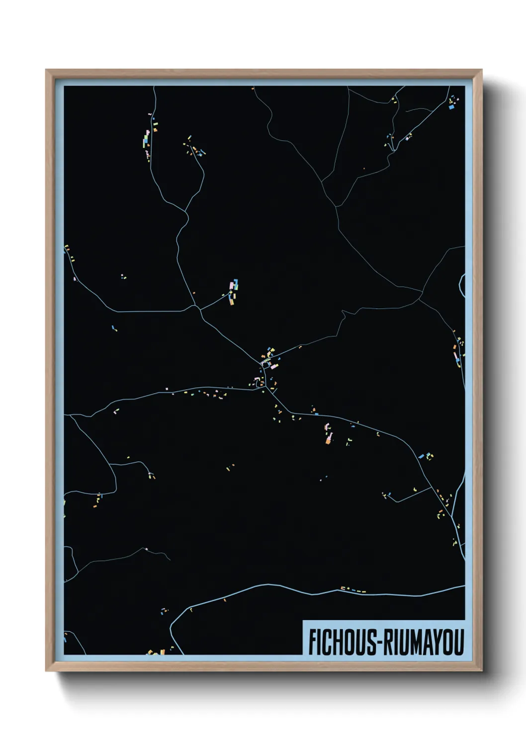 Une affiche de carte sur Fichous-Riumayou