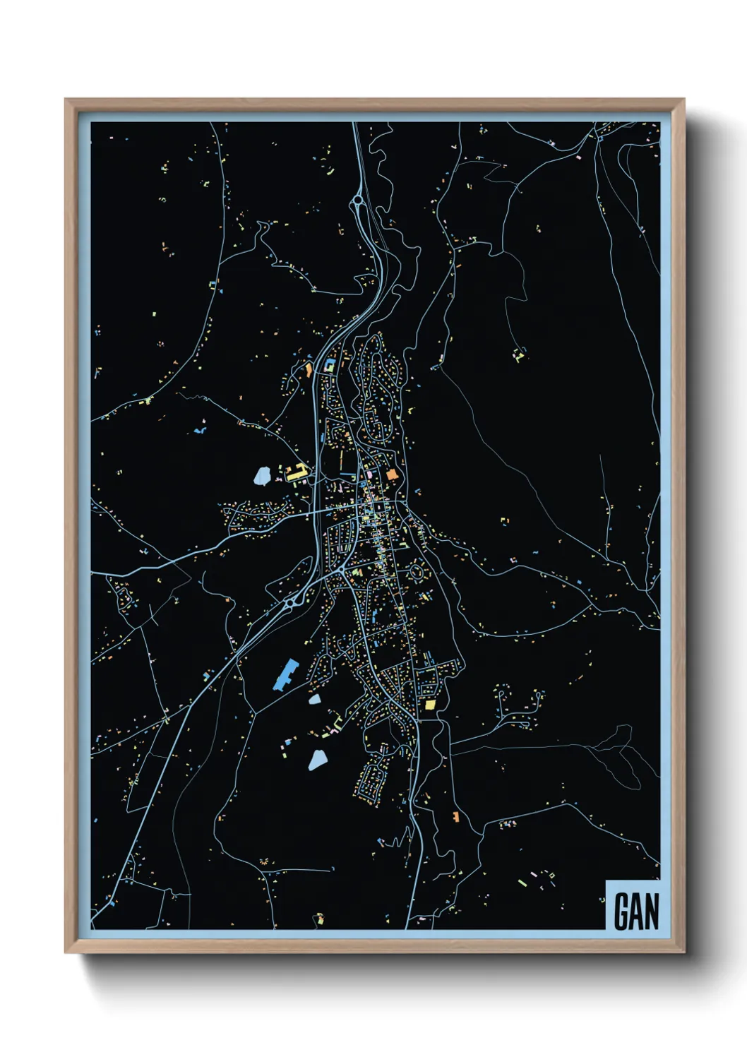 Une affiche de carte sur Gan