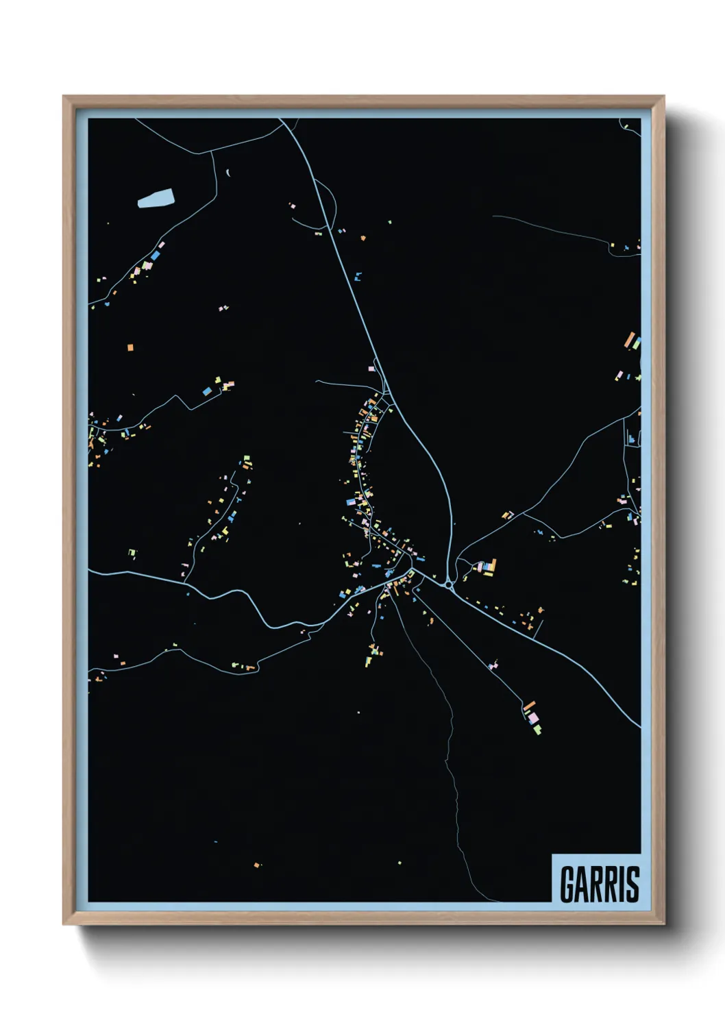 Une affiche de carte sur Garris