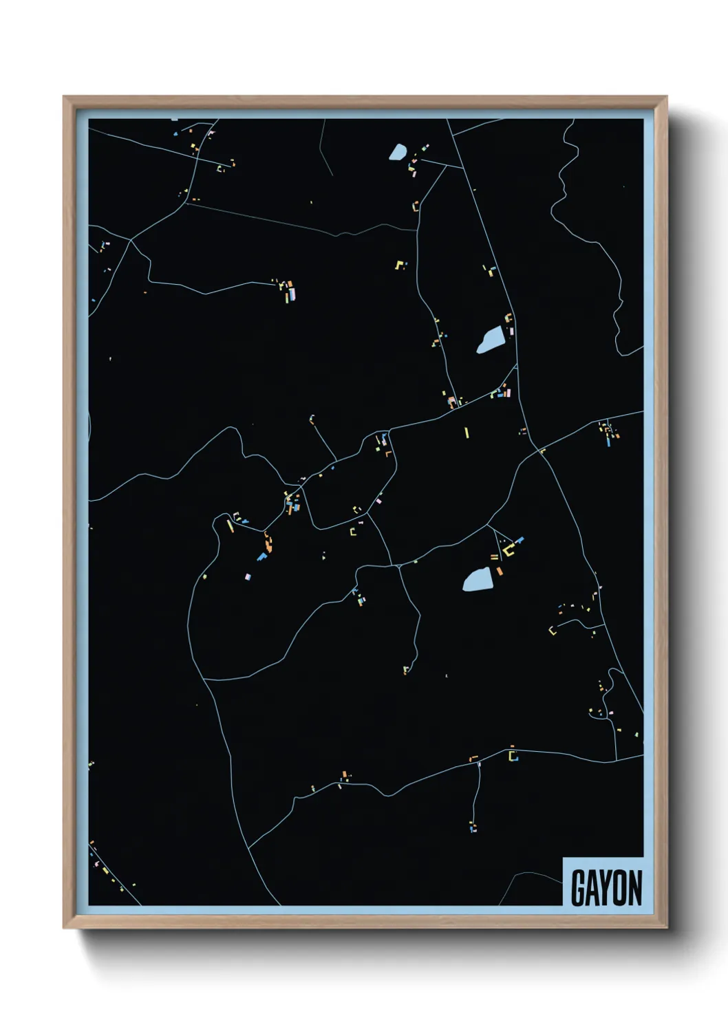 Une affiche de carte sur Gayon