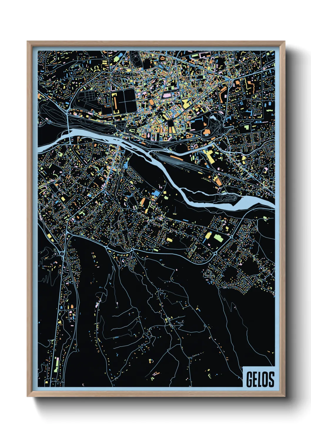 Une affiche de carte sur Gelos