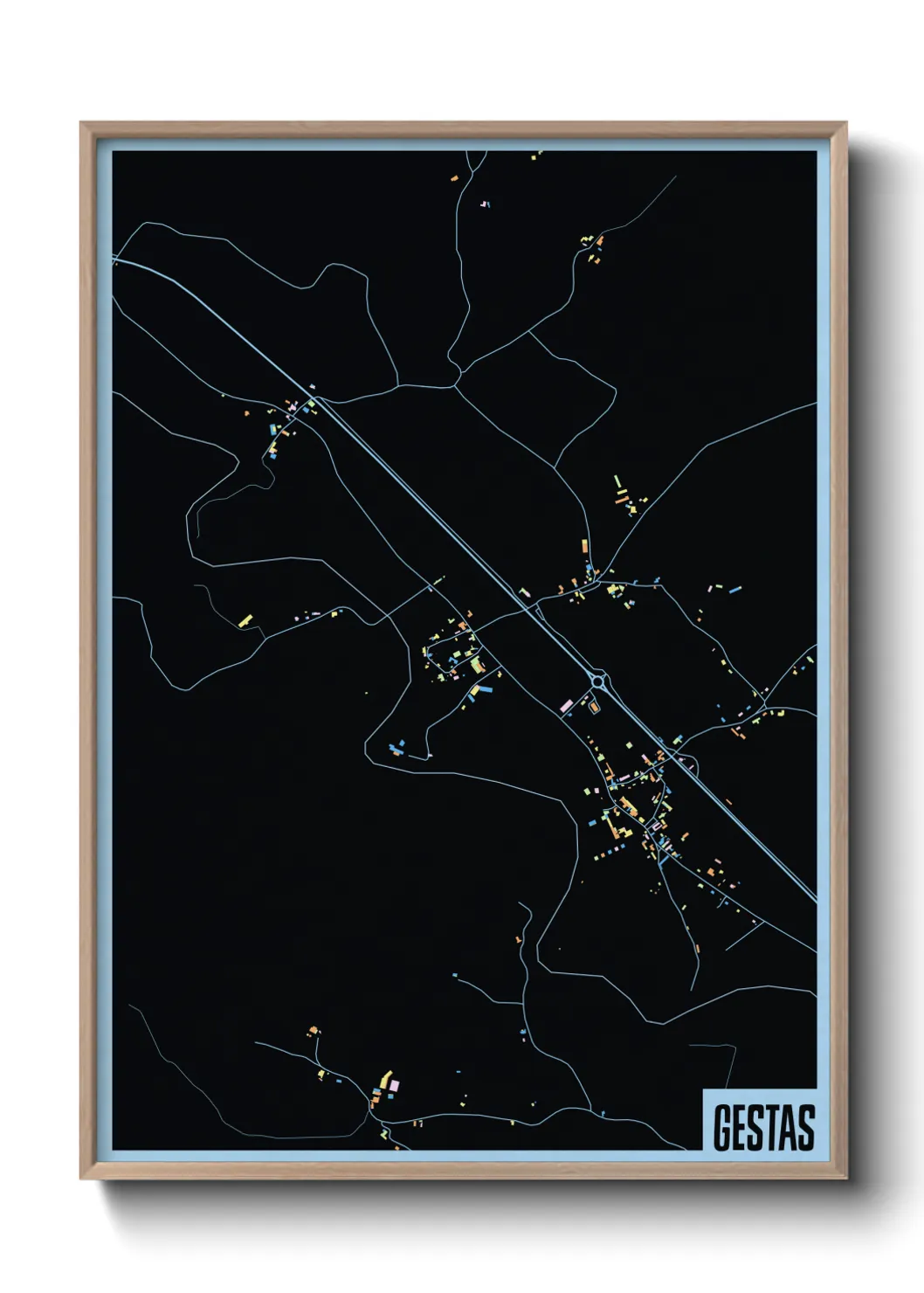 Une affiche de carte sur Gestas