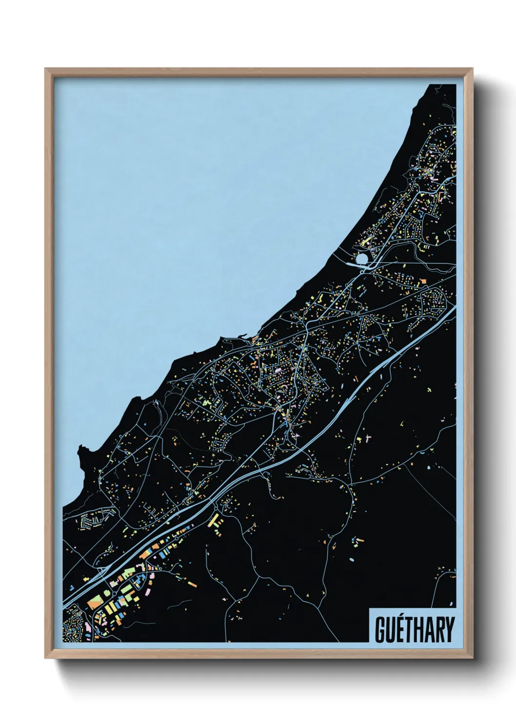 Une affiche de carte sur Guéthary