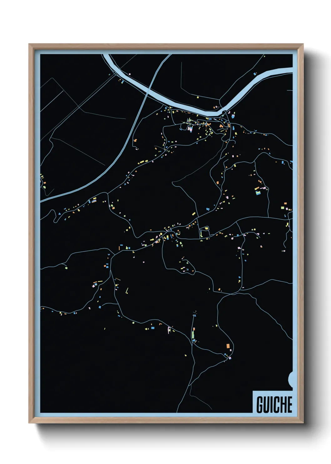 Une affiche de carte sur Guiche