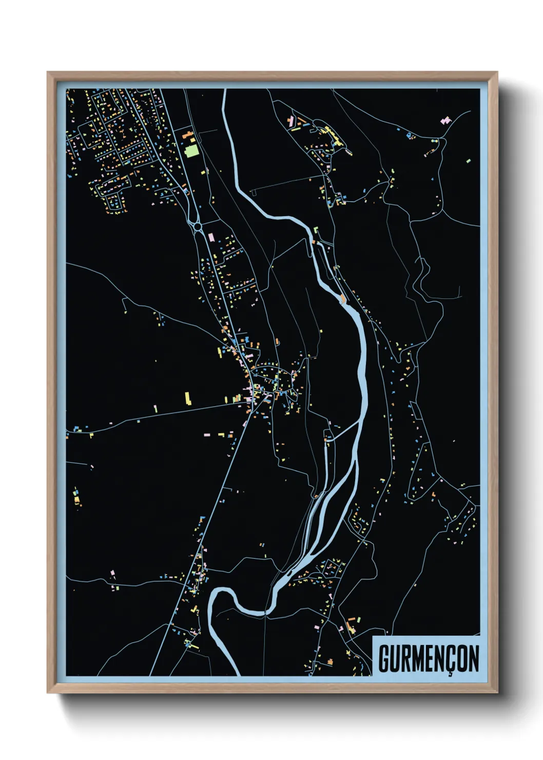 Une affiche de carte sur Gurmençon