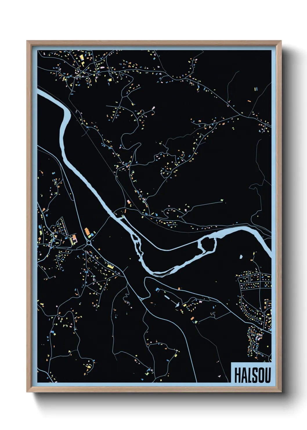 Une affiche de carte sur Halsou