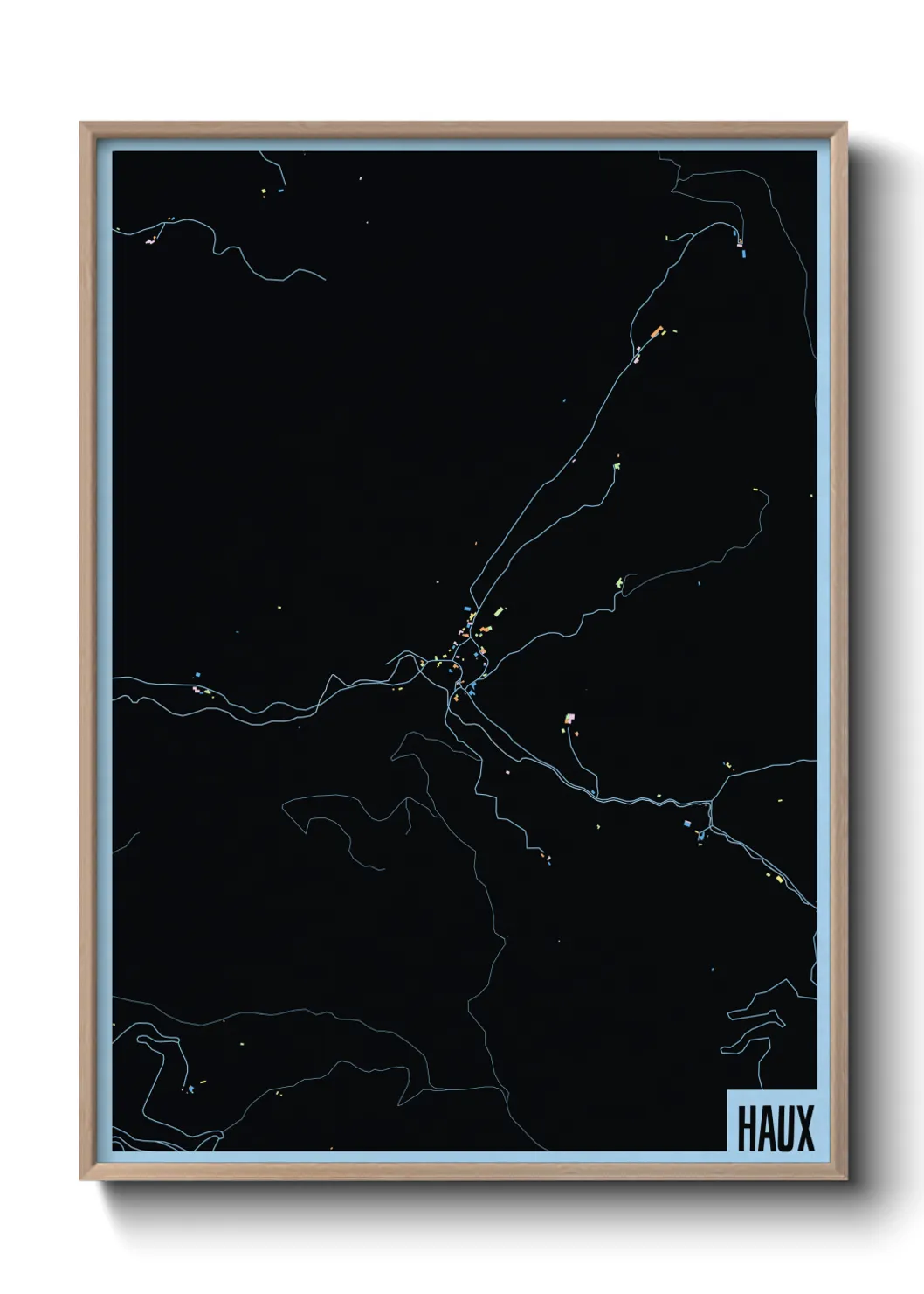 Une affiche de carte sur Haux