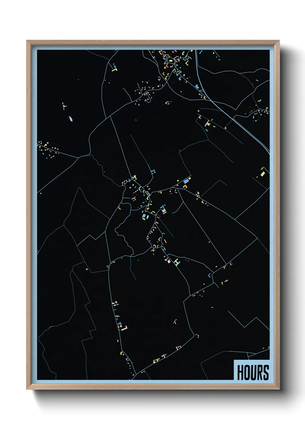 Une affiche de carte sur Hours