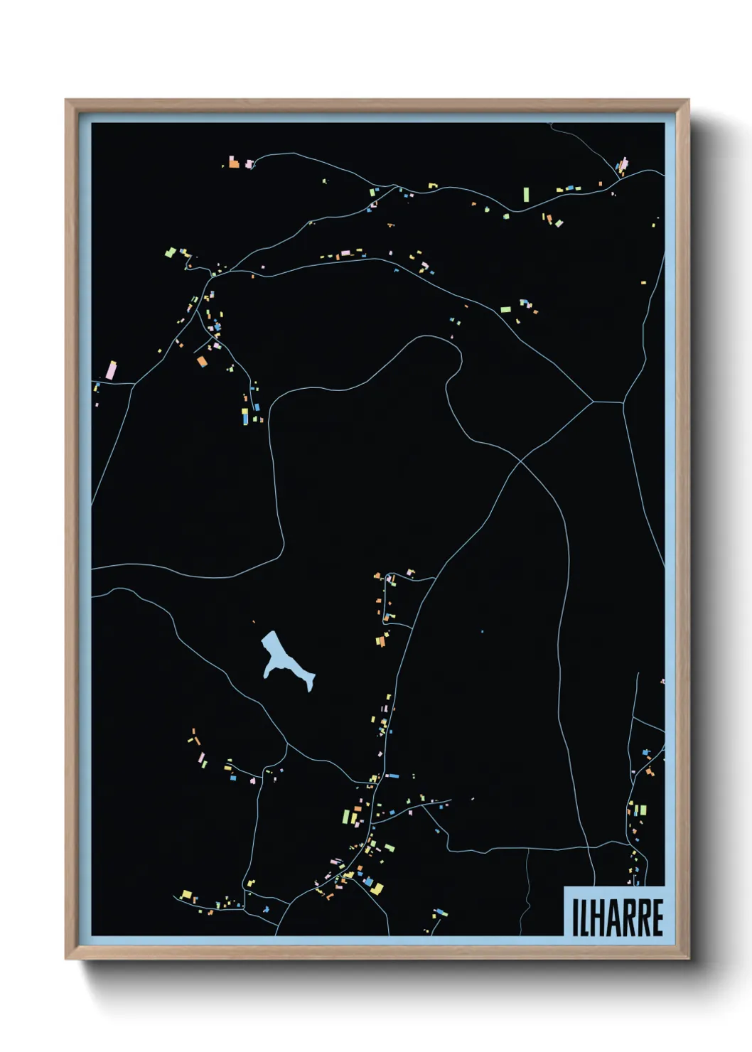 Une affiche de carte sur Ilharre