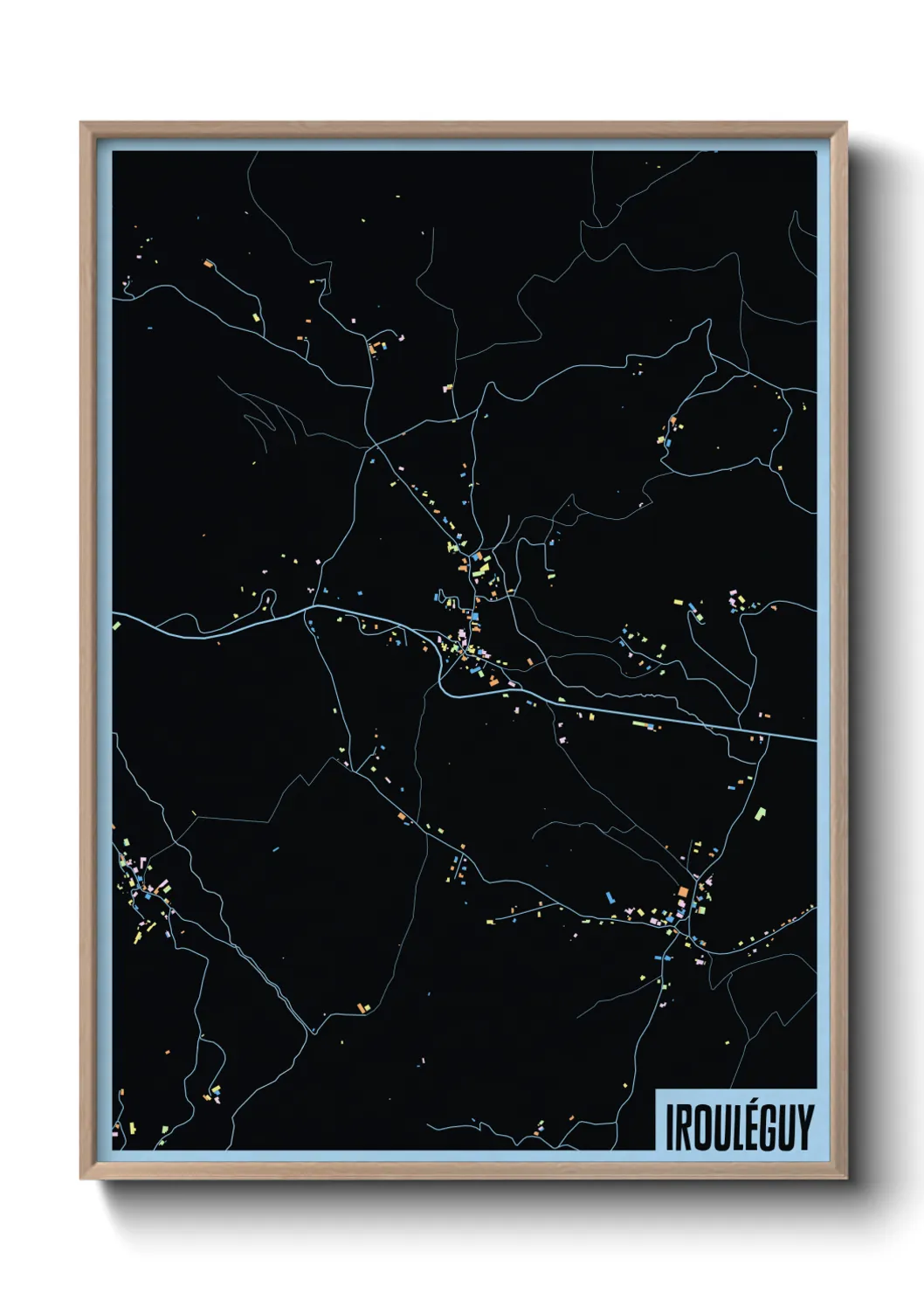 Une affiche de carte sur Irouléguy