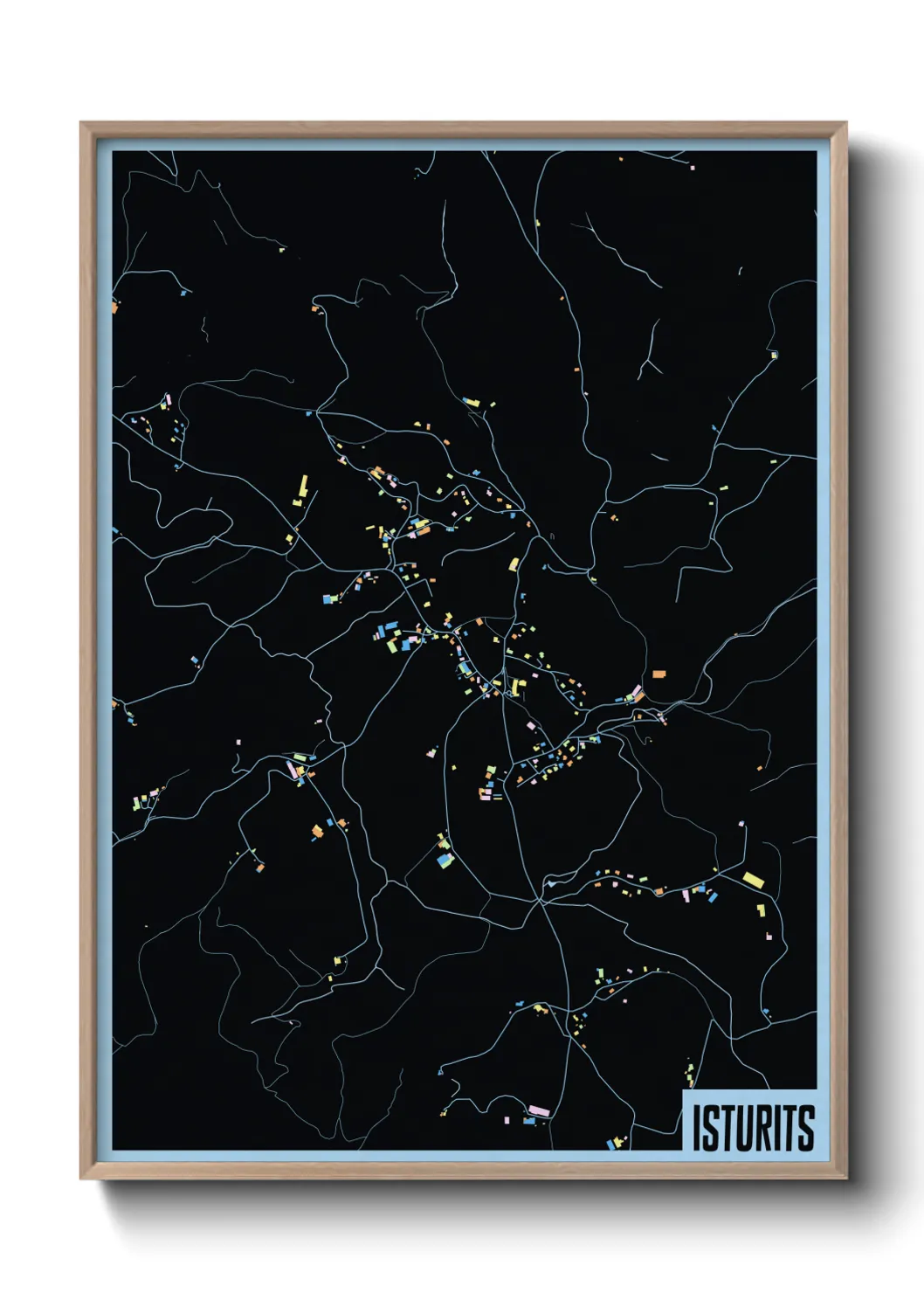 Une affiche de carte sur Isturits