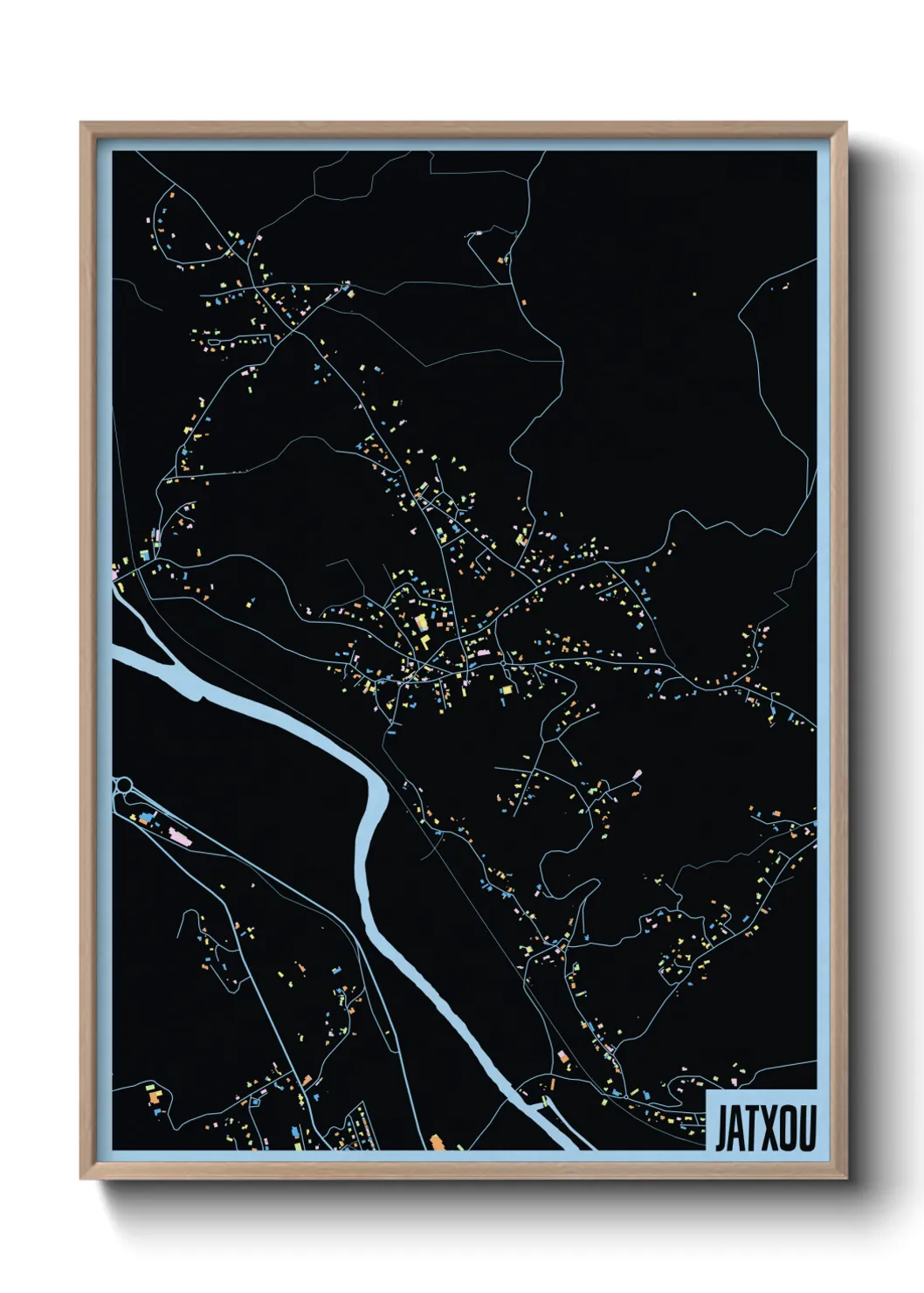 Une affiche de carte sur Jatxou